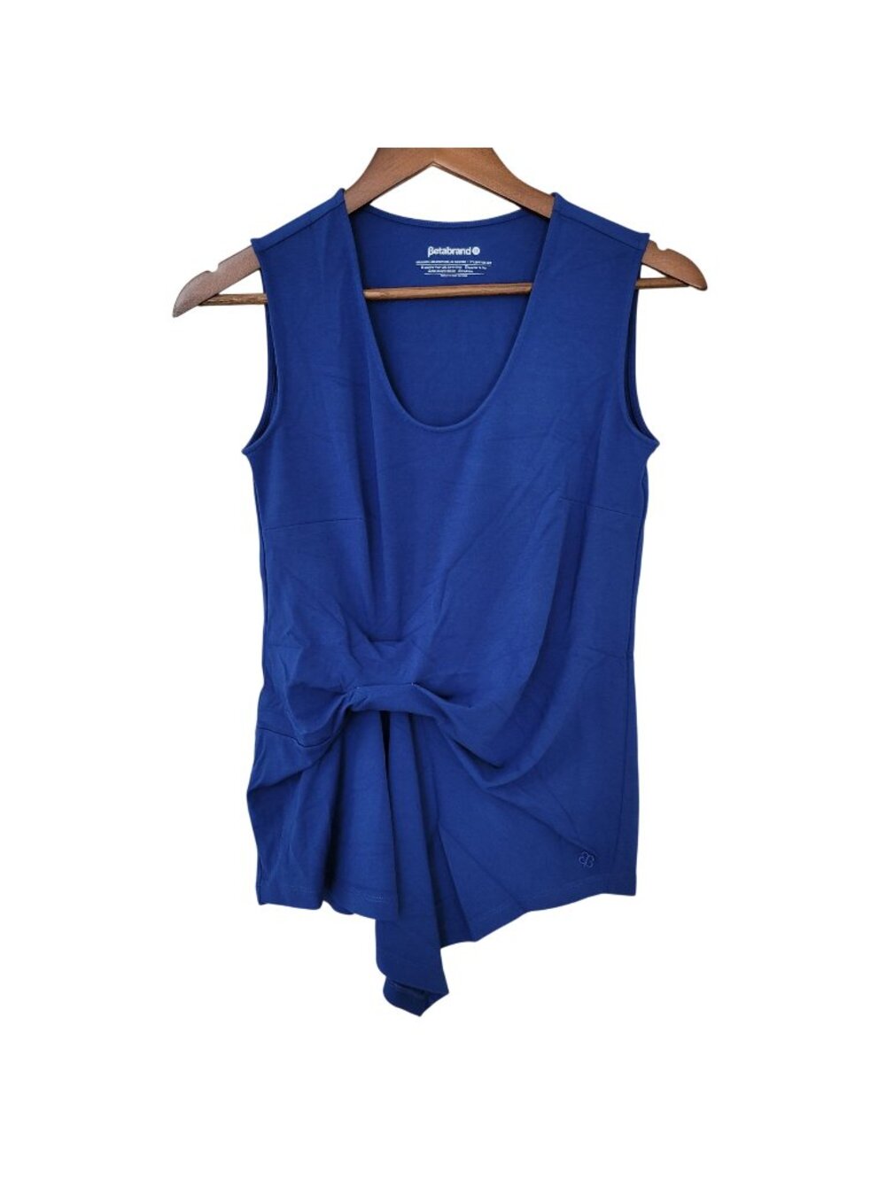 Betabrand Jodie Tank Womens Size XS Blue Tie Front Sleeveless Top NWOT